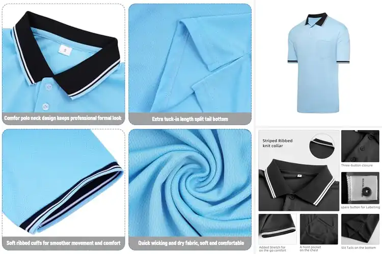 Detailed view of Best Baseball Umpire Shirts for Peak Comfort