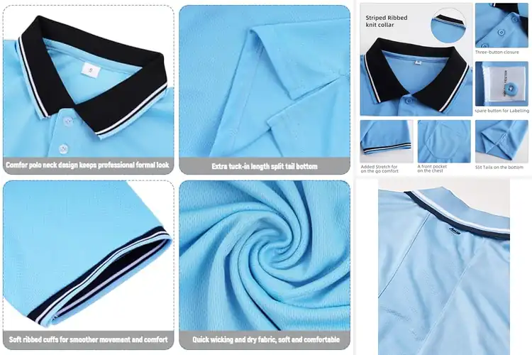 Detailed view of Best Short Sleeve Umpire Polos