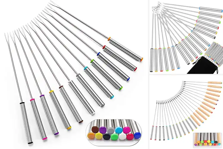 Detailed view of Best Stainless Steel Fondue Fork Set
