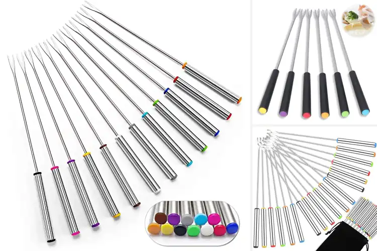 Detailed view of Best Stainless Steel Fondue Forks Set
