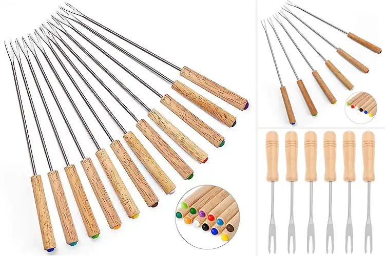 Detailed view of Best Wooden Handle Fondue Forks